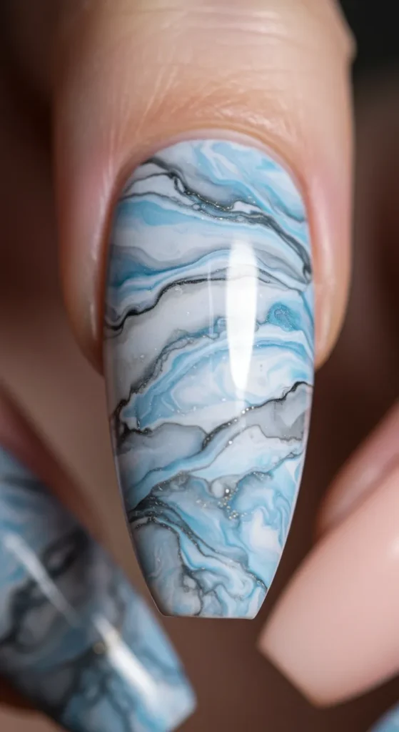 Marbled Magic nails