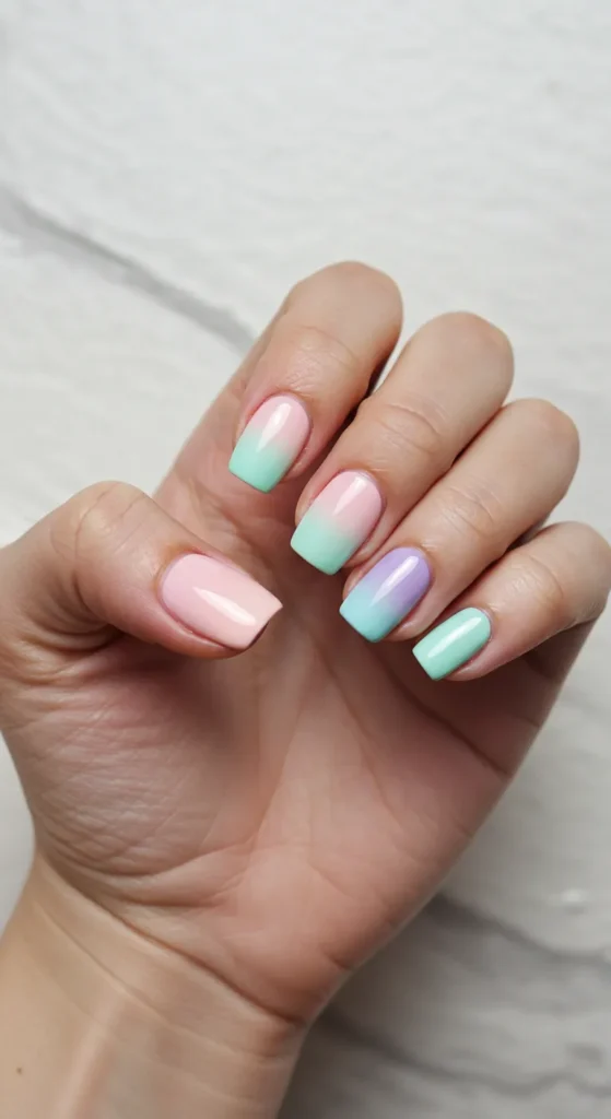 Mint & Marble Delight nails