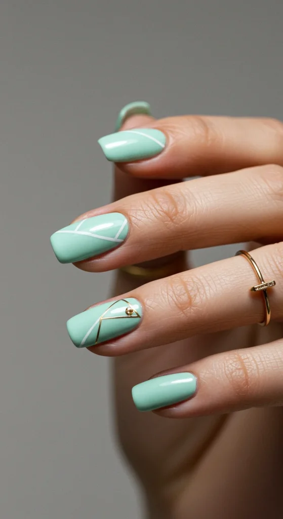 Mint Mojito nails design