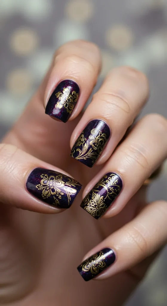 Moody Florals marrch nail