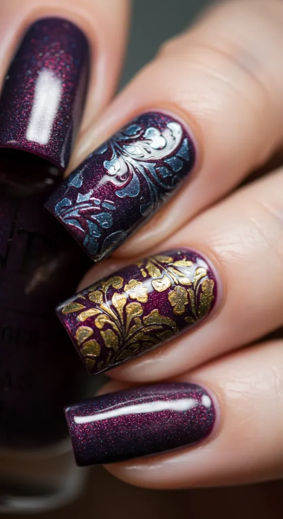 Moody Florals marrch nail