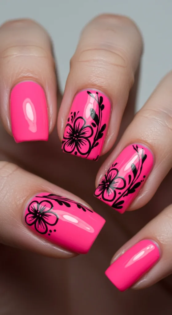 Neon Bloom nails