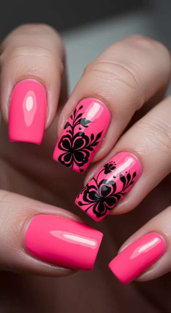 Neon Bloom nails