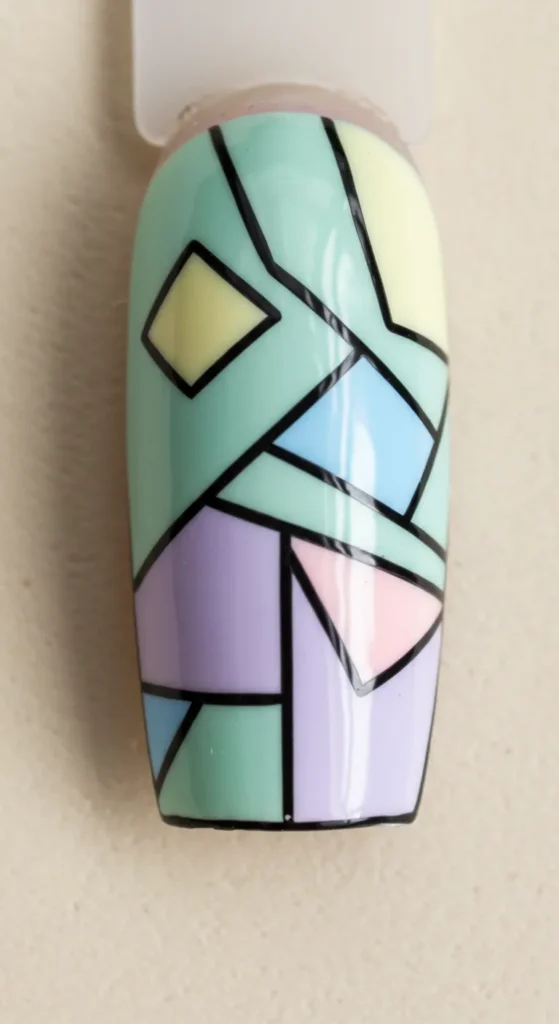 Pastel Geometric Chic nails