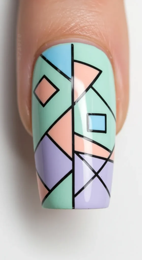 Pastel Geometric Chic nails