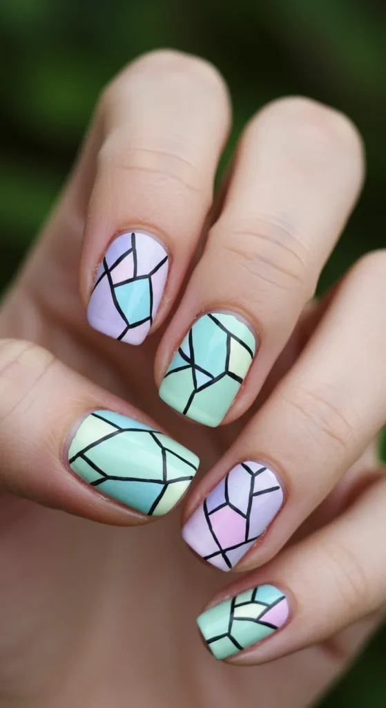 Pastel Geometric Chic nails