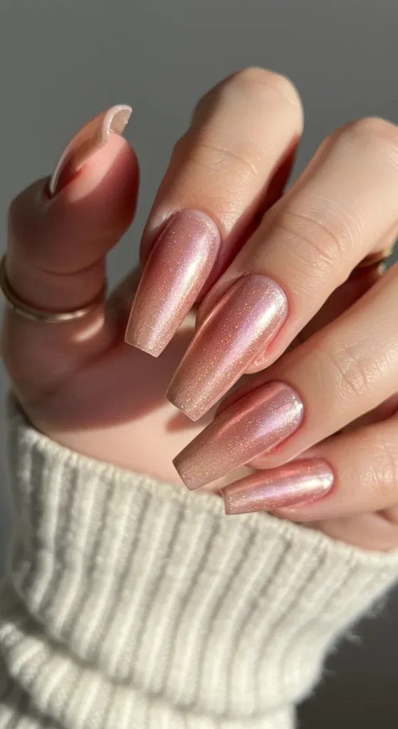 Rose Gold Radiance nails