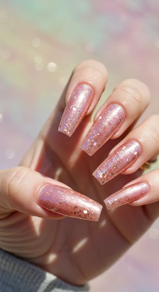 Rose Gold Radiance nails