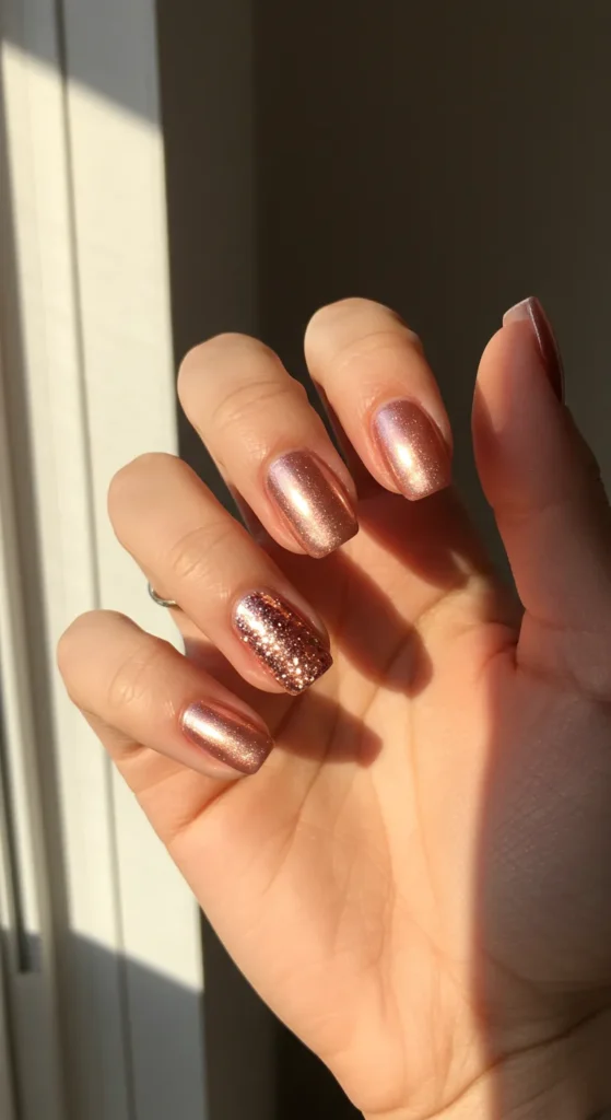 Rose Gold Radiance nails