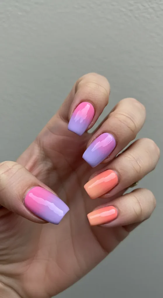 Soft Ombre Glow nails design