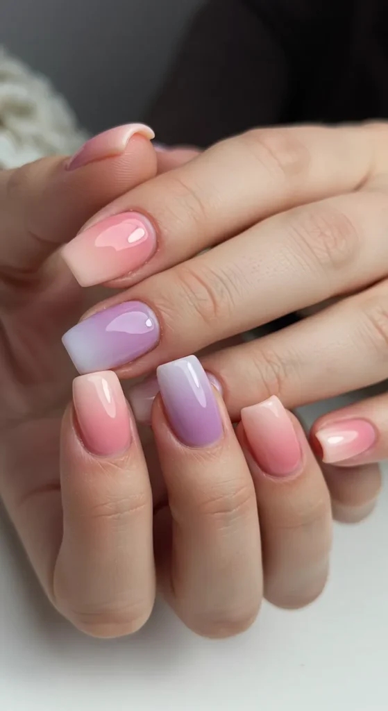 Soft Ombre Glow nails design