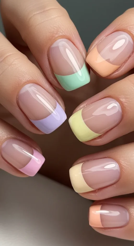 Spring French Flair nails designs ideas