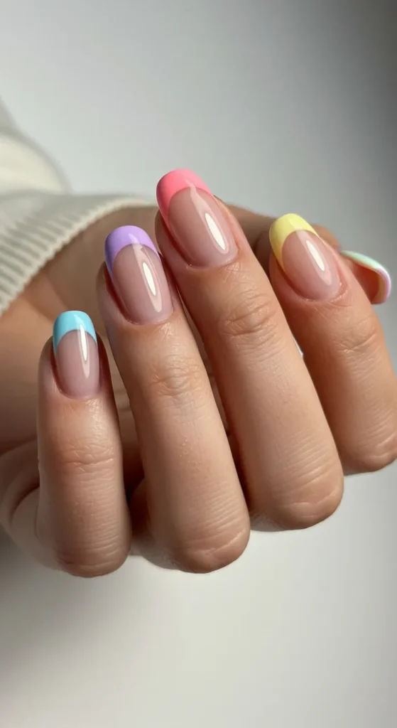 Spring French Flair nails designs ideas