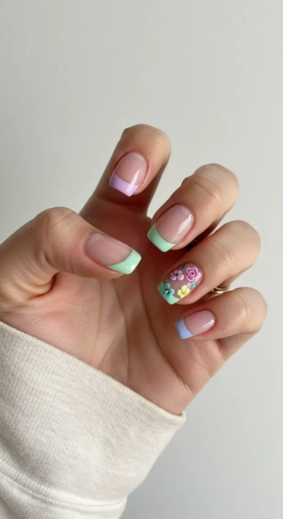 Springtime French nails