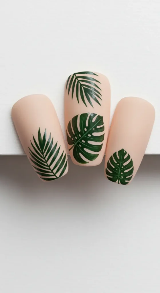 Tropical Oasis nails design