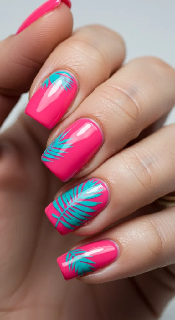 Tropical Punch nails design