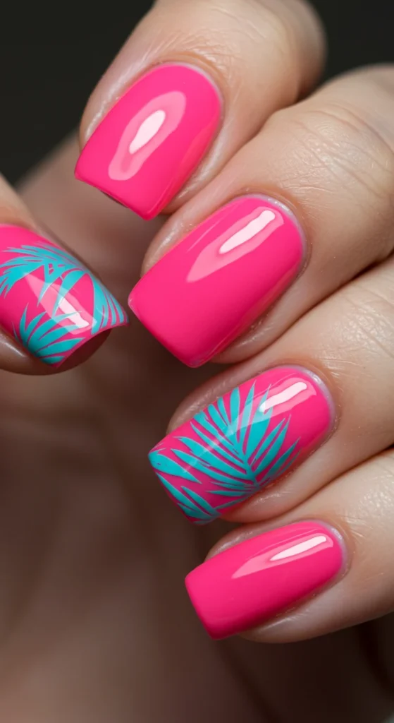 Tropical Punch nails design