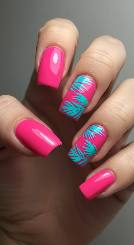 Tropical Punch nails design