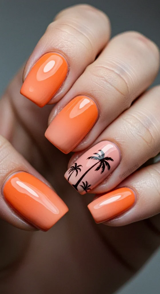 Tropical Sunset nails