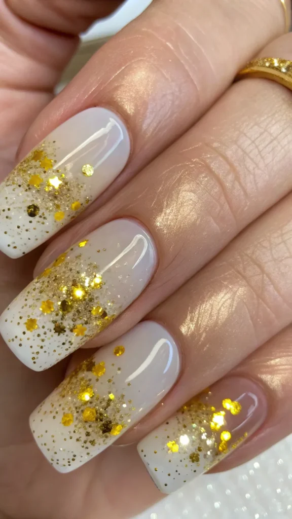 glittery-sunshine--add-gold-or-yellow-glitter-over Sunshine Nail Ideas