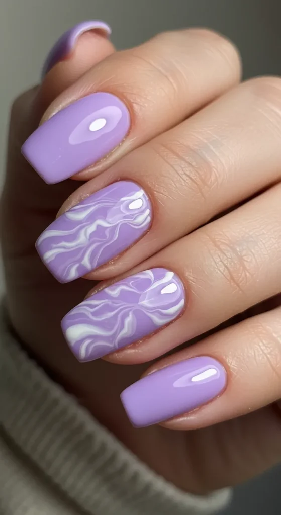 march nail inspo Frosted Lavender Bliss