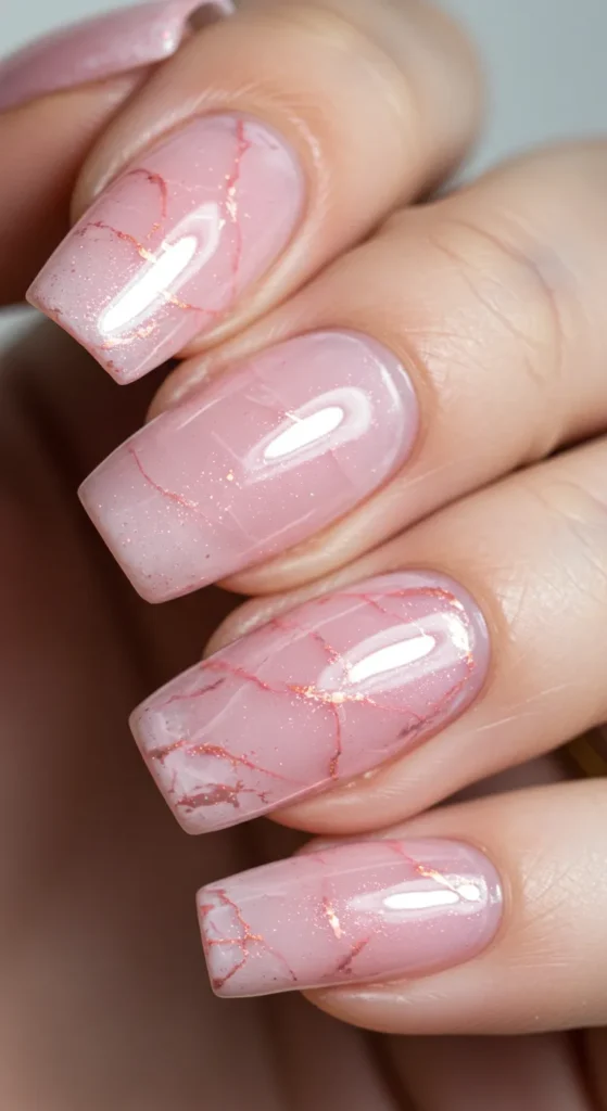 march nail inspo Rosy Quartz Illusion