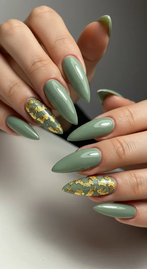 march nail inspo Sage Whisper Elegance