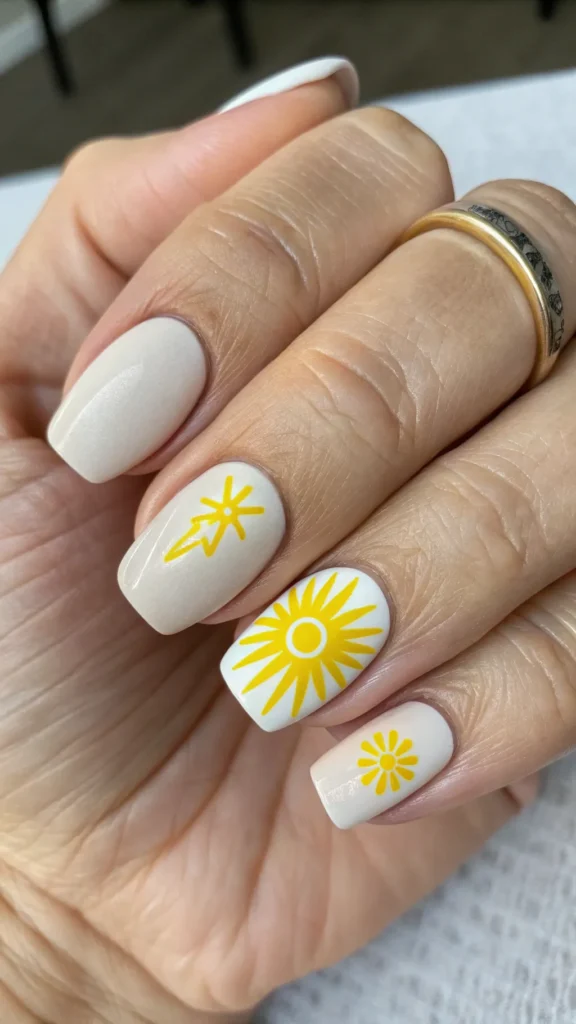 sunburst-accent-nail--keep-most-nails-neutral---an Sunburst Accent Nail